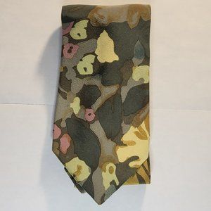 Silk Tie. Martin Wong. 57". Pink, yellow, green.